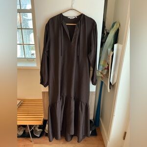 & Other Stories Long Sleeve Dark Brown Maxi Dress